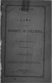 Front cover of Abstract of the laws of the District of Columbia by Thompson, M.