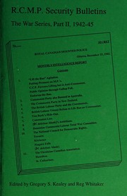 Front cover of R.C.M.P. security bulletins by Gregory S. Kealey