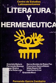 Front cover of Literatura y hermenéutica by Graciela Maturo