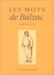 Cover of Les mots de Balzac by Judith Meyer-Petit