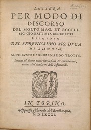 Front cover of Lettera per modo di discorso by Giovanni Battista Benedetti