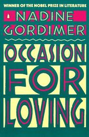 Front cover of Occasion for loving by Nadine Gordimer