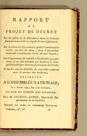 Front cover of Rapport [et] projet de décret, au nom des comités de commerce et des colonies réunis, sur les secours à envoyer à Saint-Domingue by Bernard Journu-Auber