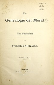 Front cover of Zur Genealogie der Moral by Friedrich Nietzsche