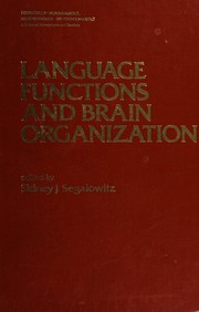 Cover of Language functions and brain organization by Sidney J. Segalowitz