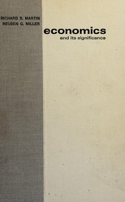 Cover of Economics and its significance by Richard S. Martin