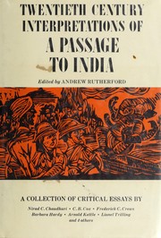 Front cover of Twentieth century interpretations of A passage to India by Rutherford, Andrew