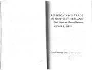 Front cover of Religion and trade in New Netherland by Smith, George Leslie