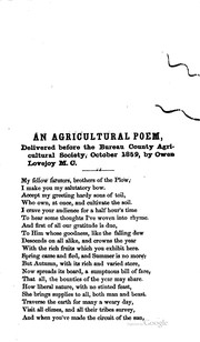 Front cover of An agricultural poem by Owen Lovejoy