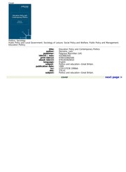 Cover of Education policy and contemporary politics by Jack Demaine