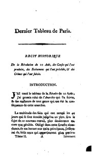 Front cover of Dernier tableau de Paris by Jean-Gabriel Peltier