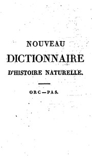 Front cover of Nouveau dictionnaire d'histoire naturelle,: appliquée aux arts, à l'agriculture, à l'économie .. by Jacques Eustache de Sève