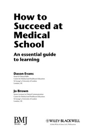 Front cover of How to succeed at medical school by Dason Evans