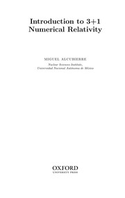 Front cover of Introduction to 3+1 numerical relativity by Miguel Alcubierre