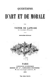 Front cover of Questions d'art et de morale by Victor de Laprade