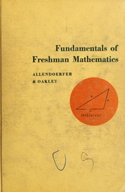 Cover of Fundamentals of freshman mathematics by Carl B. Allendoerfer