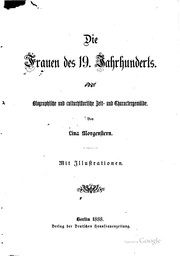 Front cover of Die Frauen des 19. Jahrhunderts by Lina Morgenstern