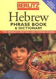 Front cover of Hebrew Phrase Book with Dictionary by Berlitz Publishing Company