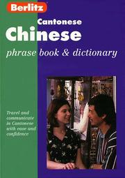 Front cover of Cantonese Chinese phrase book by Berlitz Publishing Company