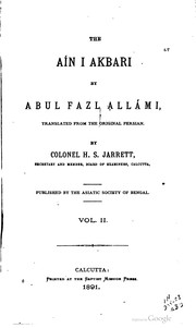 Front cover of Āʾīn-i Akbarī by Abū al-Faz̤l 'Allami ibn Mubārak