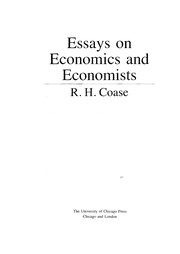 Front cover of Essays on economics and economists by R. H. Coase