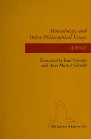 Cover of Monadology, and other philosophical essays by Gottfried Wilhelm Leibniz