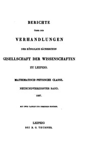 Cover of Berichte über die Verhandlungen der Königlich sächsischen Gesellschaft der Wissenschaften zu Leipzig by Königlich Sächsische Gesellschaft der Wissenschaften zu Leipzig Mathematisch -Physische Klasse