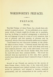 Front cover of Wordsworths p̉refaces and essays on poetry by William Wordsworth