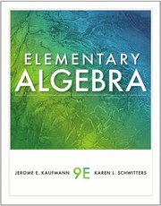 Cover of Elementary algebra by Jerome E. Kaufmann
