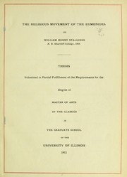 Front cover of The religious movement of the Eumenides by William Henry Stallings