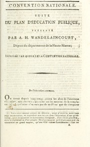 Front cover of Suite du plan d'éducation publique by Antoine-Hubert Wandelaincourt