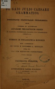 Front cover of De Gaio Julio Caesare grammatico by Albert Konrad Friedrich Schlitte