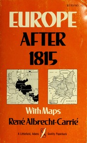 Front cover of Europe after 1815 by René Albrecht-Carrié
