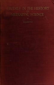 Cover of Studies in the history of mediaeval science by Charles Homer Haskins