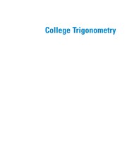 Cover of College trigonometry by Vernon C. Barker
