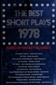 Cover of Best Short Plays, 1978 by Stanley Richards