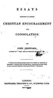 Front cover of Essays Designed to Afford Christian Encouragement and Consolation by John Sheppard