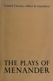 Cover of The plays of Menander by Menander of Athens