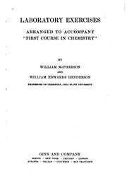 Front cover of Laboratory exercises arranged to accompany "First course in chemistry," by McPherson, William