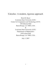 Front cover of Calculus and analysis by Horst Reinhard Beyer