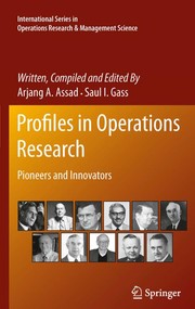 Cover of Profiles in Operations Research by Arjang A. Assad