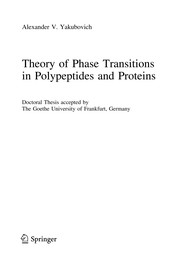 Front cover of Theory of Phase Transitions in Polypeptides and Proteins by Alexander V. Yakubovich