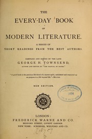 Front cover of The every-day book of modern literature by Townsend, George H.
