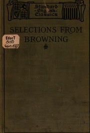 Cover of Selections from Browning by Robert Browning