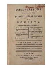 Front cover of Observations concerning the distinction of ranks in society by Millar, John