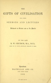 Front cover of The gifts of civilization by Richard William Church