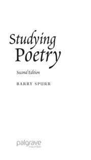 Cover of Studying poetry by Barry Spurr