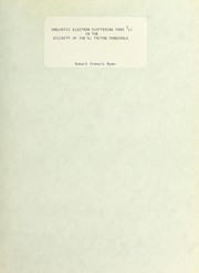 Front cover of Inelastic electron scattering from [Superscript 7]Li in the vicinity of the (alpha) - triton threshold by Robert Francis Ryan