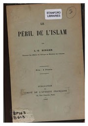 Cover of Le péril de l'Islam by Louis Gustave Binger