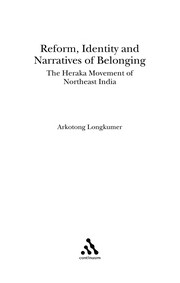 Front cover of Reform, identity, and narratives of belonging by Arkotong Longkumer